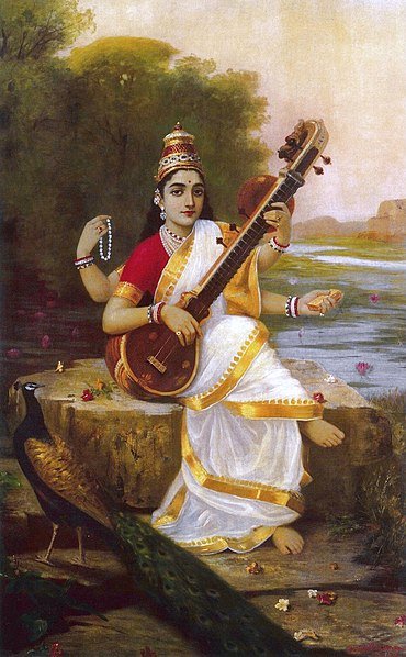 Raja Ravi Varma’s painting of Goddess Saraswati (Image: Wikipedia)
