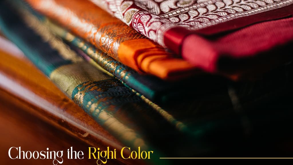 Choose the right color for kanchipuram bridal silk sarees.
